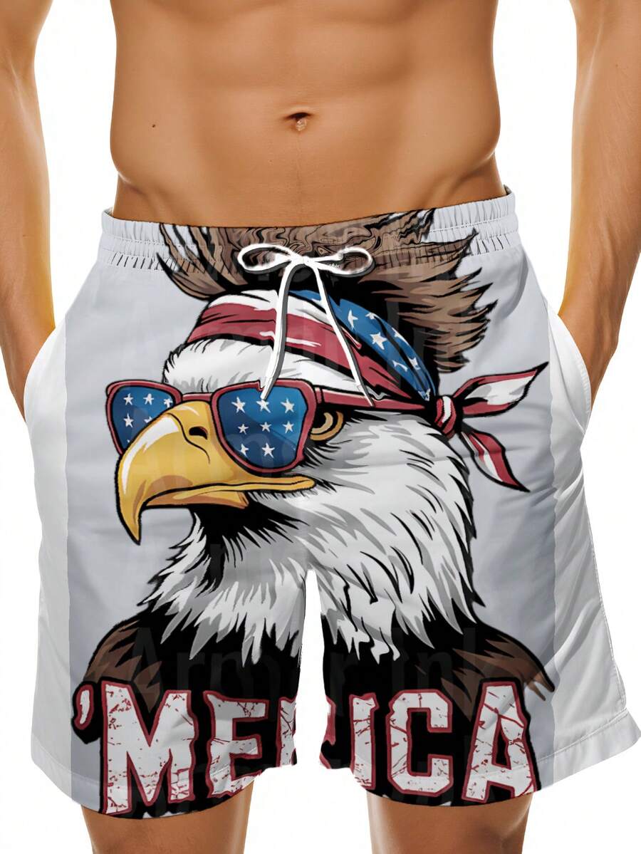 Patriotic Mens Swim Trunks Wit - Swim Trunk Shorts avis et prix