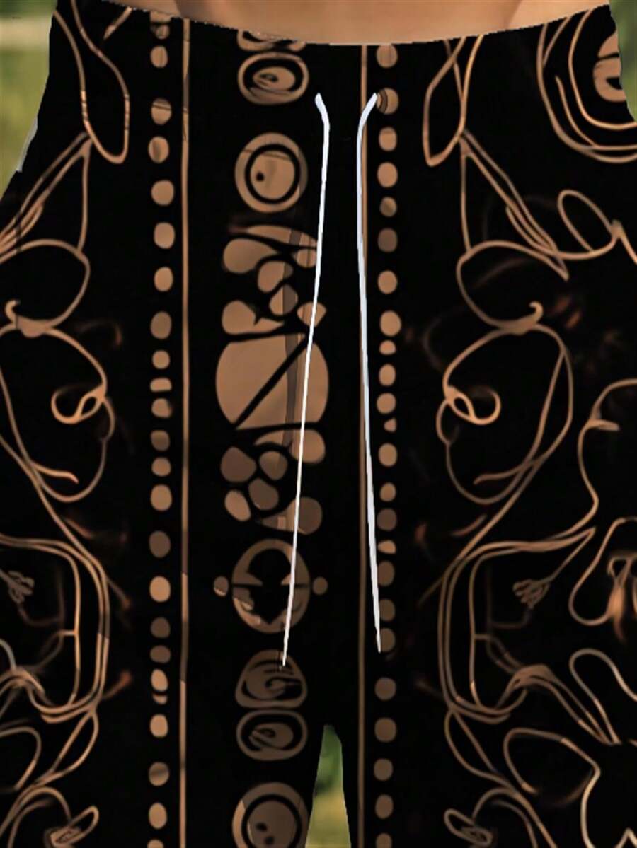 Mens Abstract Geometric Print  - Swim Trunk Shorts avis et prix