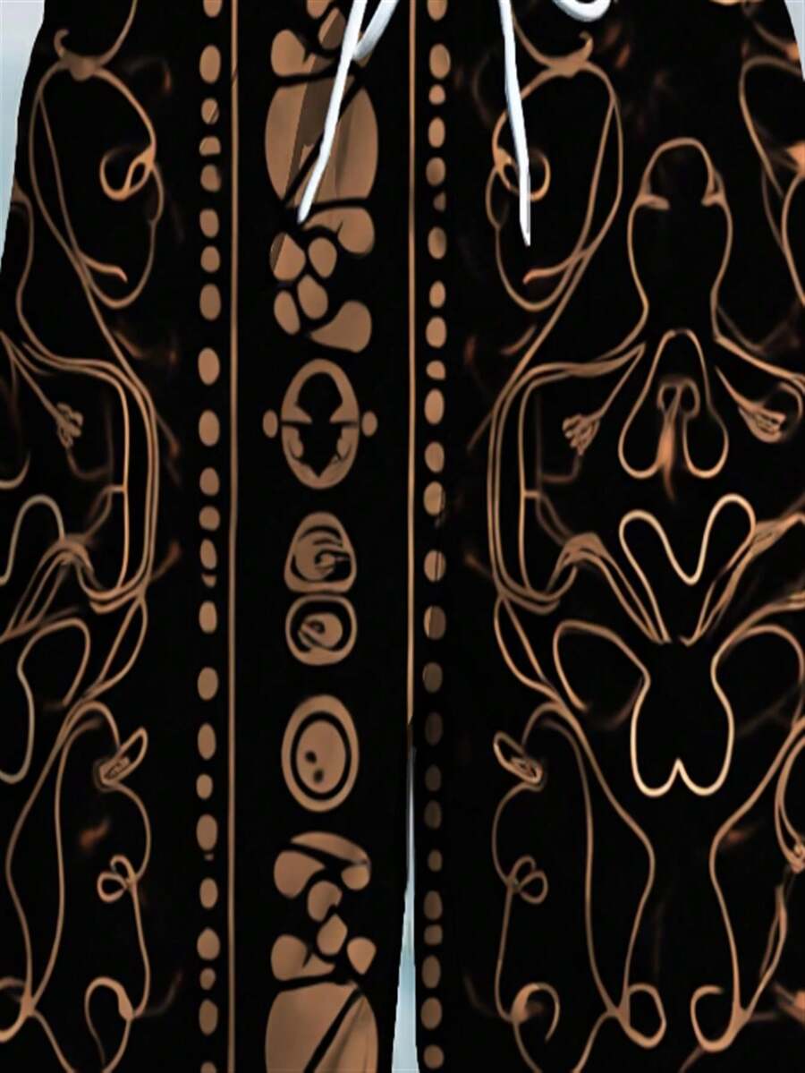 Mens Abstract Geometric Print  - Swim Trunk Shorts avis et prix