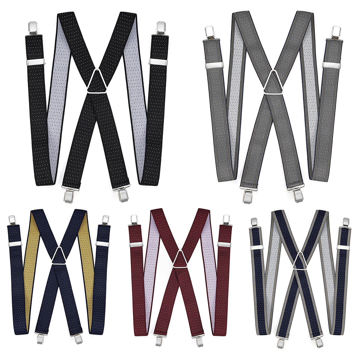 Men's Dot Flower British Elast - Suspenders Clip Men avis et prix