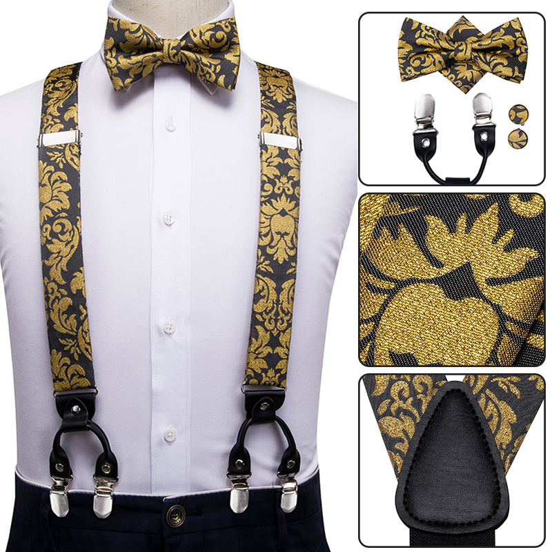 Hi-Tie Silk Adult Men suspende - Suspenders Clip Men avis et prix