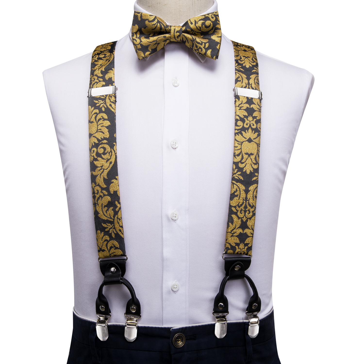 Hi-Tie Silk Adult Men suspende - Suspenders Clip Men avis et prix