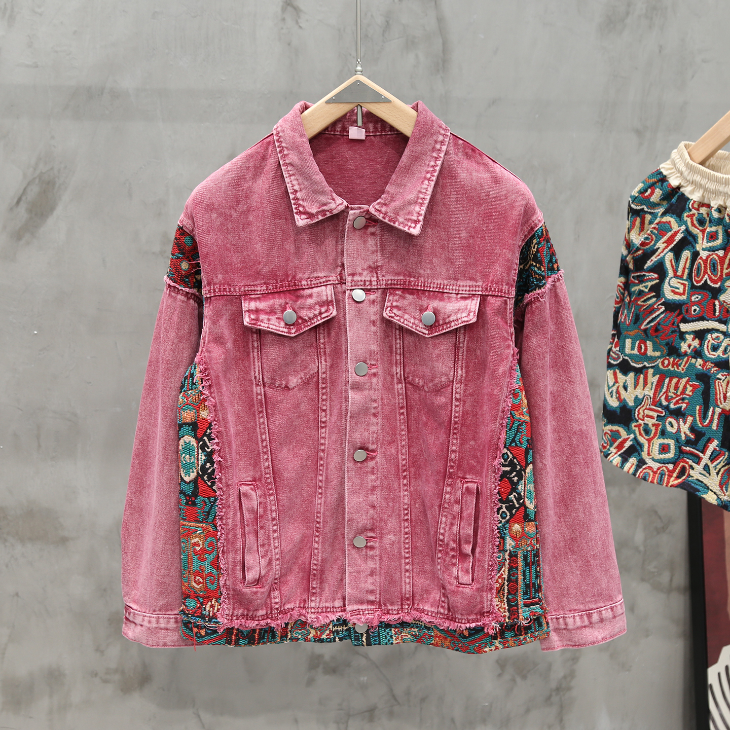 Bohemian Style Patchwork Denim - Mens Fashion Denim Jacket avis et prix