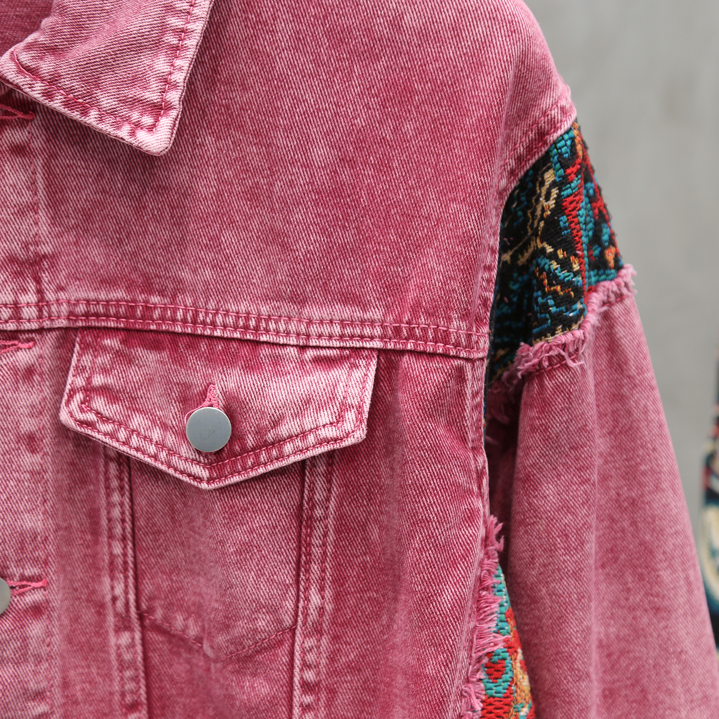 Bohemian Style Patchwork Denim - Mens Fashion Denim Jacket avis et prix