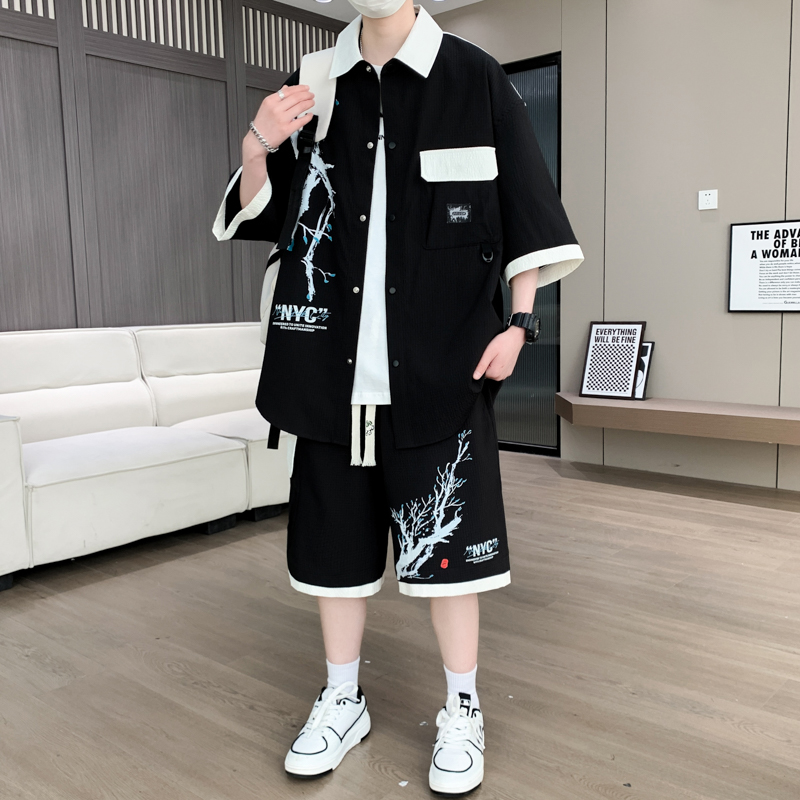 Shirt+shorts 2026 Summer New s - Mens Fashion Casual 2026 avis et prix